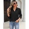 Zeagoo Blouses for Women Long Sleeve Button Down Shirts Dressy Casual Collared Tops Business Work Outfits(Black)