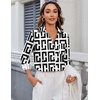 Zeagoo Blouses for Women Long Sleeve Button Down Shirts Dressy Casual Collared Tops Business Work Outfits(Black and White)