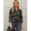 Zeagoo Blouses for Women Long Sleeve Button Down Shirts Dressy Casual Collared Tops Business Work Outfits(Camouflage)