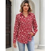 Zeagoo Blouses for Women Long Sleeve Button Down Shirts Dressy Casual Collared Tops Business Work Outfits(Holiday Rose)