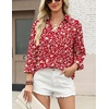 Zeagoo Blouses for Women Long Sleeve Button Down Shirts Dressy Casual Collared Tops Business Work Outfits(Holiday Rose)