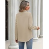 Zeagoo Blouses for Women Long Sleeve Button Down Shirts Dressy Casual Collared Tops Business Work Outfits(Khaki)
