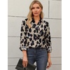 Zeagoo Blouses for Women Long Sleeve Button Down Shirts Dressy Casual Collared Tops Business Work Outfits(Leopard)