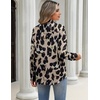 Zeagoo Blouses for Women Long Sleeve Button Down Shirts Dressy Casual Collared Tops Business Work Outfits(Leopard)