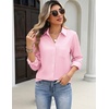 Zeagoo Blouses for Women Long Sleeve Button Down Shirts Dressy Casual Collared Tops Business Work Outfits(Light Pink)