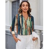 Zeagoo Blouses for Women Long Sleeve Button Down Shirts Dressy Casual Collared Tops Business Work Outfits(Multicoloured Brush)