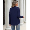 Zeagoo Blouses for Women Long Sleeve Button Down Shirts Dressy Casual Collared Tops Business Work Outfits(Navy)