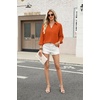 Zeagoo Blouses for Women Long Sleeve Button Down Shirts Dressy Casual Collared Tops Business Work Outfits(Orange)