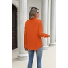 Zeagoo Blouses for Women Long Sleeve Button Down Shirts Dressy Casual Collared Tops Business Work Outfits(Orange)