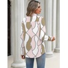 Zeagoo Blouses for Women Long Sleeve Button Down Shirts Dressy Casual Collared Tops Business Work Outfits(Pink Print)