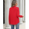 Zeagoo Blouses for Women Long Sleeve Button Down Shirts Dressy Casual Collared Tops Business Work Outfits(Red)