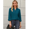 Zeagoo Blouses for Women Long Sleeve Button Down Shirts Dressy Casual Collared Tops Business Work Outfits(Teal Blue)