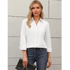 Zeagoo Blouses for Women Long Sleeve Button Down Shirts Dressy Casual Collared Tops Business Work Outfits(White)