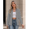 Zeagoo Button Down Shirts for Women Long Sleeve Tops Striped Solid Blouses | Collared V Neck Shirts Button Up Shirt Dressy Casual Blouses Cute Summer Fall Fashion Clothes Office Work Tops Spring Outfits(Black Striped-tz285)