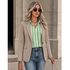 Zeagoo Button Down Shirts for Women Long Sleeve Tops Striped Solid Blouses | Collared V Neck Shirts Button Up Shirt Dressy Casual Blouses Cute Summer Fall Fashion Clothes Office Work Tops Spring Outfits(Green Striped-tz405)