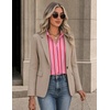 Zeagoo Button Down Shirts for Women Long Sleeve Tops Striped Solid Blouses | Collared V Neck Shirts Button Up Shirt Dressy Casual Blouses Cute Summer Fall Fashion Clothes Office Work Tops Spring Outfits(Pink Striped-tz407)