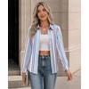Zeagoo Button Down Shirts for Women Long Sleeve Tops Striped Solid Blouses | Collared V Neck Shirts Button Up Shirt Dressy Casual Blouses Cute Summer Fall Fashion Clothes Office Work Tops Spring Outfits(Pink Blue Striped-tz267)