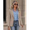 Zeagoo Button Down Shirts for Women Long Sleeve Tops Striped Solid Blouses | Collared V Neck Shirts Button Up Shirt Dressy Casual Blouses Cute Summer Fall Fashion Clothes Office Work Tops Spring Outfits(Blue Striped-tw636)
