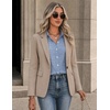 Zeagoo Button Down Shirts for Women Long Sleeve Tops Striped Solid Blouses | Collared V Neck Shirts Button Up Shirt Dressy Casual Blouses Cute Summer Fall Fashion Clothes Office Work Tops Spring Outfits(Blue Striped-tz273)