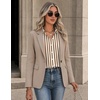 Zeagoo Button Down Shirts for Women Long Sleeve Tops Striped Solid Blouses | Collared V Neck Shirts Button Up Shirt Dressy Casual Blouses Cute Summer Fall Fashion Clothes Office Work Tops Spring Outfits(Brown Striped-tz314)