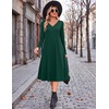 Zeagoo Fall Dresses for Women Long Sleeve Midi Dress Casual A Line Dress 2026 V Neck Flare Dress with Pockets(Green)