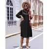 Zeagoo Fall Dresses for Women Long Sleeve Midi Dress Casual A Line Dresses 2026 Pleated Flare Dress with Pockets(A-black)
