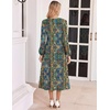 Zeagoo Fall Dresses for Women Long Sleeve Midi Dress Casual A Line Dresses 2026 Pleated Flare Dress with Pockets(Chic Blue Printed)