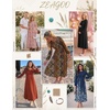 Zeagoo Fall Dresses for Women Long Sleeve Midi Dress Casual A Line Dresses 2026 Pleated Flare Dress with Pockets(Chic Brown Printed)