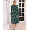Zeagoo Fall Dresses for Women Long Sleeve Midi Dress Casual A Line Dresses 2026 Pleated Flare Dress with Pockets(Deep Green Floral)