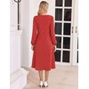 Zeagoo Fall Dresses for Women Long Sleeve Midi Dress Casual A Line Dresses 2026 Pleated Flare Dress with Pockets(Red Polka Dot)