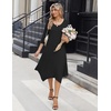 Zeagoo Midi Dresses Women 2026 Dress 3/4 Sleeve Casual Dresses with Pockets A Line Summer Beach Sundress(Black)