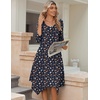 Zeagoo Midi Dresses Women 2026 Dress 3/4 Sleeve Casual Dresses with Pockets A Line Summer Beach Sundress(Blue Floral)