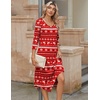 Zeagoo Midi Dresses Women 2026 Dress 3/4 Sleeve Casual Dresses with Pockets A Line Summer Beach Sundress(Christmas Elk)