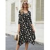 Zeagoo Midi Dresses Women 2026 Dress 3/4 Sleeve Casual Dresses with Pockets A Line Summer Beach Sundress(Daisy)