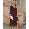Zeagoo Midi Dresses Women 2026 Dress 3/4 Sleeve Casual Dresses with Pockets A Line Summer Beach Sundress(Leopard)