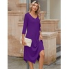 Zeagoo Midi Dresses Women 2026 Dress 3/4 Sleeve Casual Dresses with Pockets A Line Summer Beach Sundress(Purple)