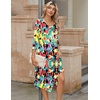 Zeagoo Midi Dresses Women 2026 Dress 3/4 Sleeve Casual Dresses with Pockets A Line Summer Beach Sundress(Red Blue)