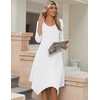 Zeagoo Midi Dresses Women 2026 Dress 3/4 Sleeve Casual Dresses with Pockets A Line Summer Beach Sundress(White)