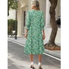 Zeagoo Summer Dresses for Women 2026 3/4 Sleeve Dress for Women Floral Midi Dresses for Casual Womens Dresses with Pockets(C-floral-bf201-new)