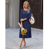 Zeagoo Summer Dresses for Women 2026 3/4 Sleeve Dress for Women Floral Midi Dresses for Casual Womens Dresses with Pockets(C-floral-jh379-new)