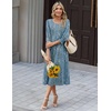 Zeagoo Summer Dresses for Women 2026 3/4 Sleeve Dress for Women Floral Midi Dresses for Casual Womens Dresses with Pockets(C-floral-sp111-new)
