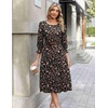Zeagoo Summer Dresses for Women 2026 3/4 Sleeve Dress for Women Floral Midi Dresses for Casual Womens Dresses with Pockets(C-floral-xh532-new)