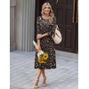 Zeagoo Summer Dresses for Women 2026 3/4 Sleeve Dress for Women Floral Midi Dresses for Casual Womens Dresses with Pockets(C-floral-xh532-new)