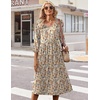 Zeagoo Summer Dresses for Women 2026 3/4 Sleeve Women’s Dress Casual Midi Tshirt Dresses with Pockets Semi-Formal Sundress(Beige)