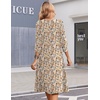 Zeagoo Summer Dresses for Women 2026 3/4 Sleeve Women’s Dress Casual Midi Tshirt Dresses with Pockets Semi-Formal Sundress(Beige)