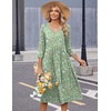 Zeagoo Summer Dresses for Women 2026 3/4 Sleeve Women’s Dress Casual Midi Tshirt Dresses with Pockets Semi-Formal Sundress(Green Xh534)