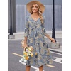 Zeagoo Summer Dresses for Women 2026 3/4 Sleeve Women’s Dress Casual Midi Tshirt Dresses with Pockets Semi-Formal Sundress(Mz919)