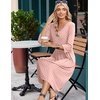 Zeagoo Summer Dresses for Women 2026 3/4 Sleeve Women’s Dress Casual Midi Tshirt Dresses with Pockets Semi-Formal Sundress(Pink Jh1)