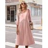 Zeagoo Summer Dresses for Women 2026 3/4 Sleeve Women’s Dress Casual Midi Tshirt Dresses with Pockets Semi-Formal Sundress(Pink Jh1)