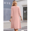Zeagoo Summer Dresses for Women 2026 3/4 Sleeve Women’s Dress Casual Midi Tshirt Dresses with Pockets Semi-Formal Sundress(Pink Jh1)